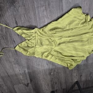 Green Asymmetrical Sleeveless Mini Dress